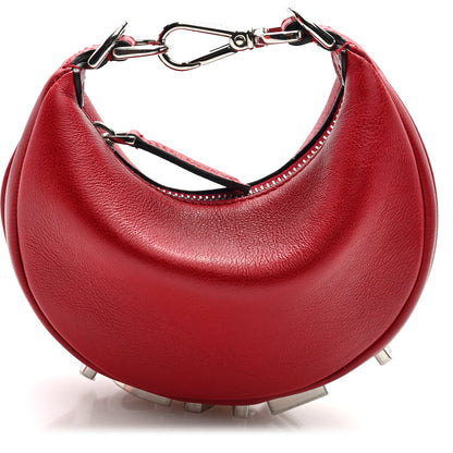 Fendi Vitello Grace New Matte Nano Fendigraphy Hobo Charm Scarlet Sage 1 of 8