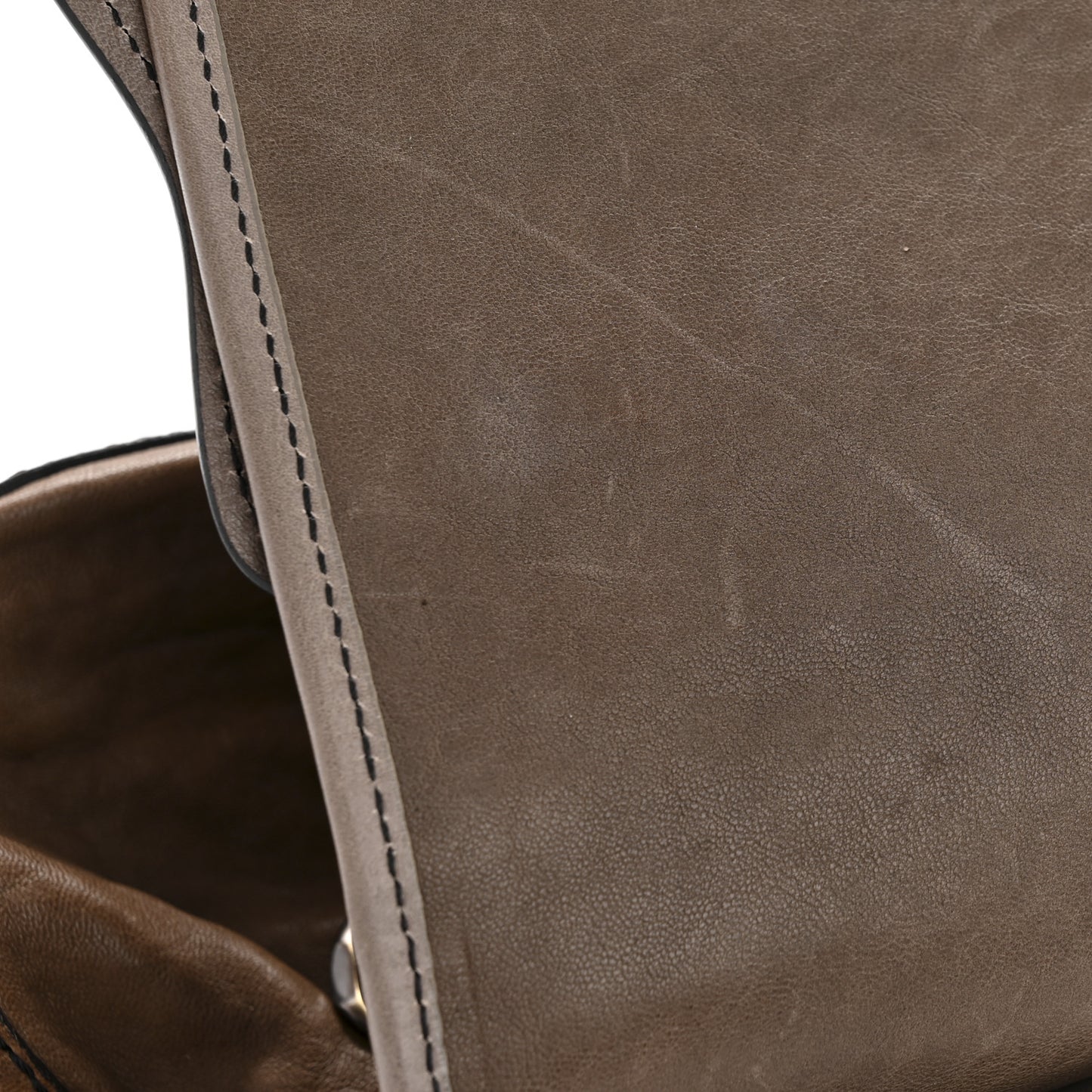 Calfskin B Bag Brown Grey