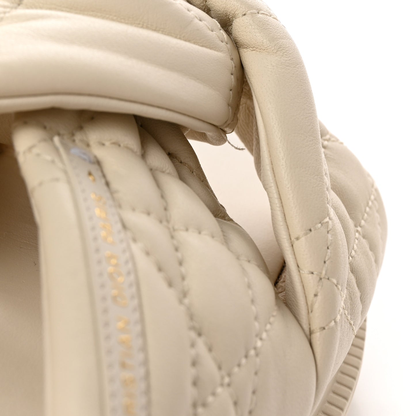 Calfskin Cannage Dtwist Espadrille Platform Sandals 38 White