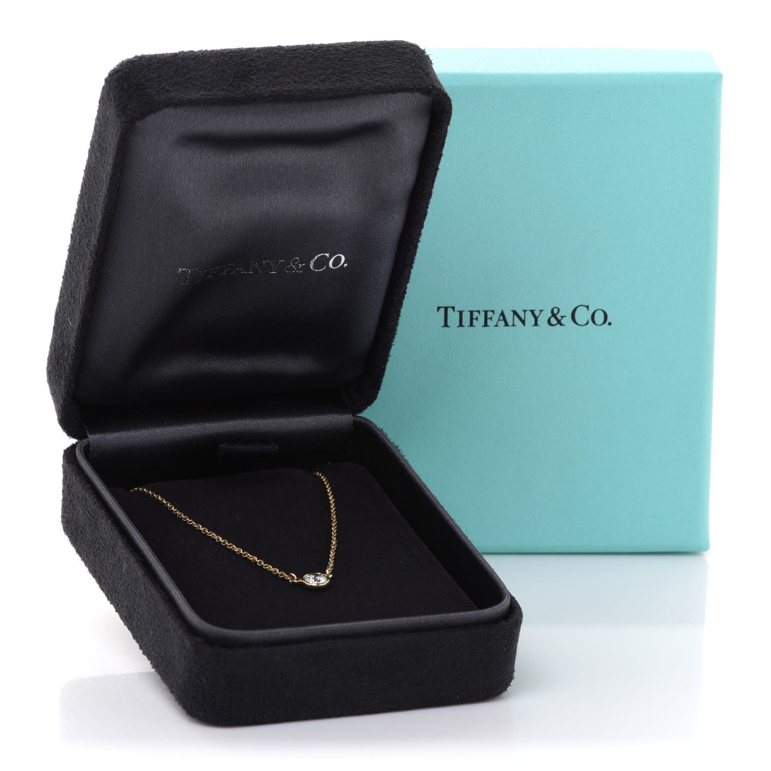 Tiffany 18K Yellow Gold Diamond .21ct Elsa Peretti Diamonds by the Yard Pendant Necklace 6 of 6