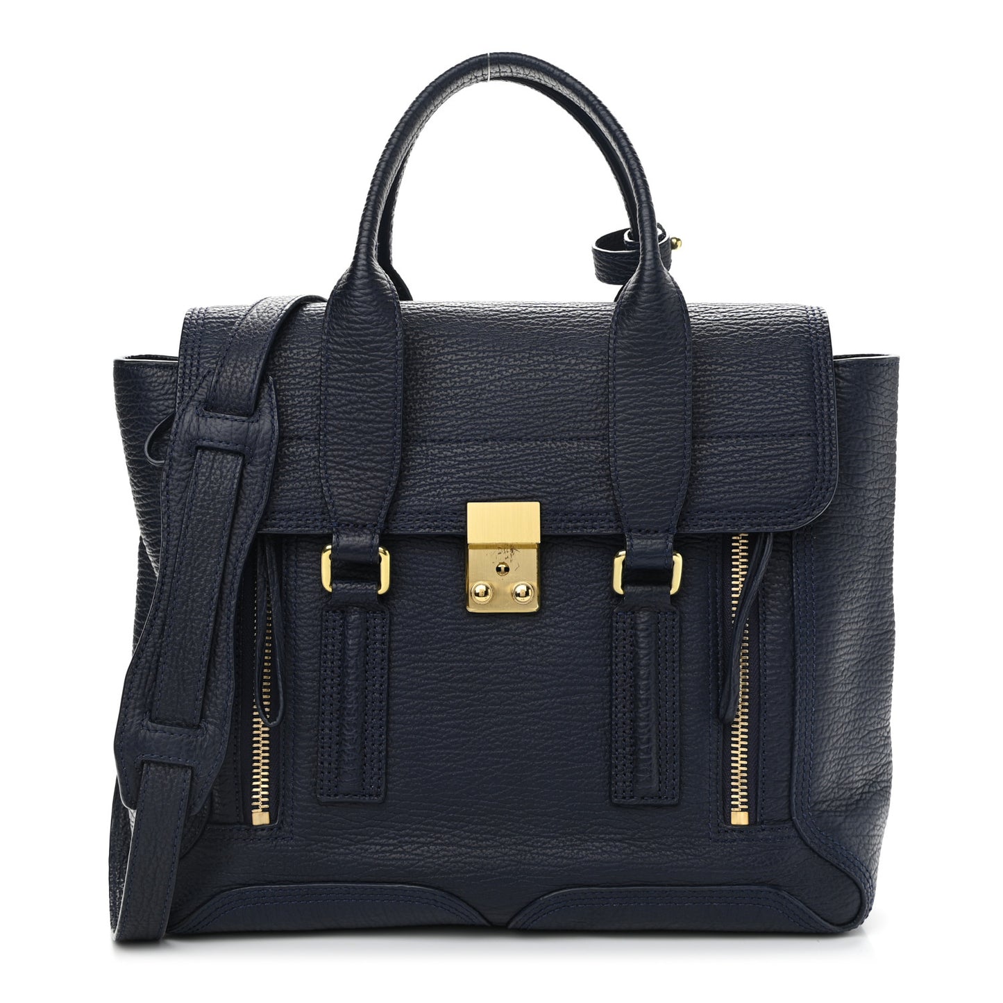 Textured Calfskin Medium Pashli Satchel Ink