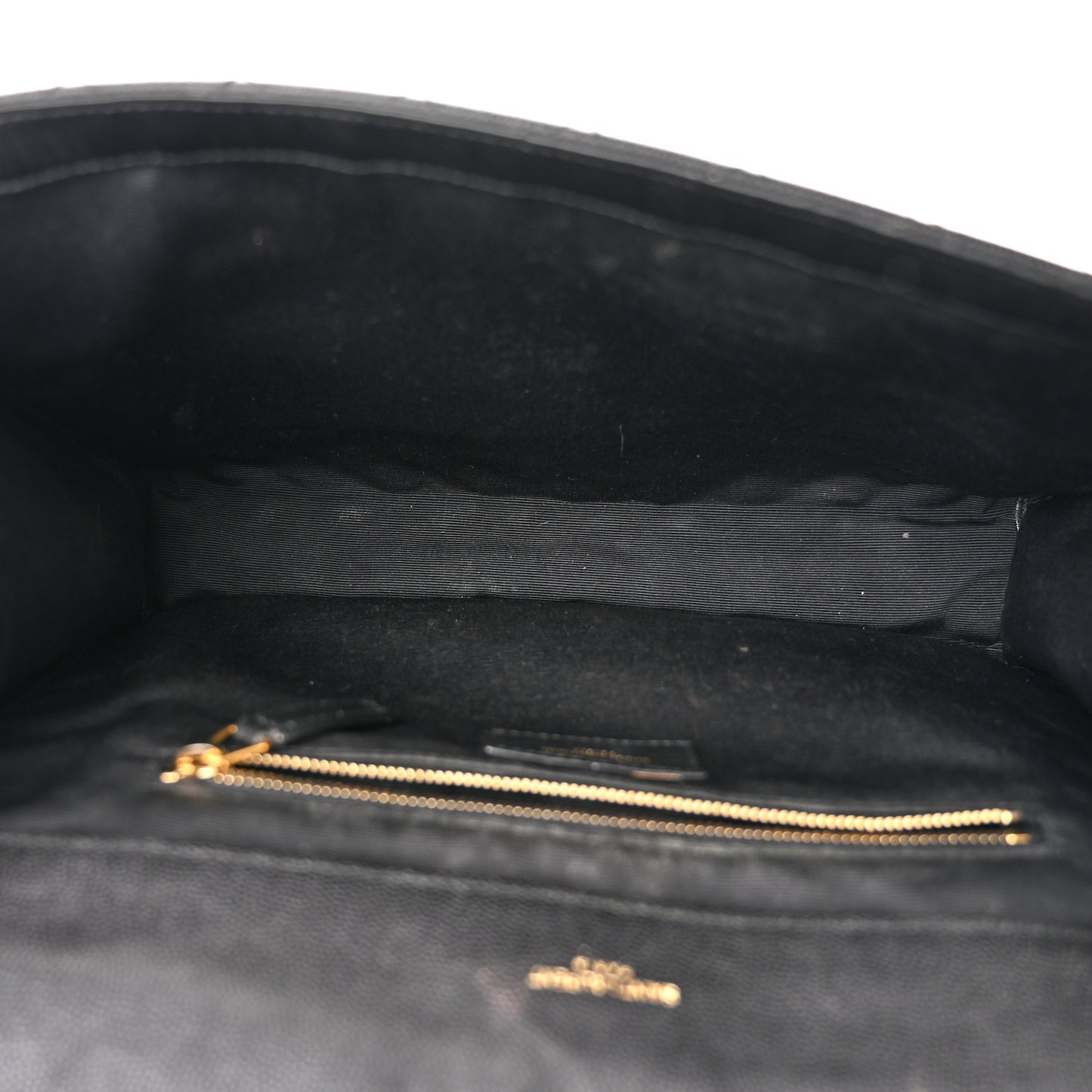 Grain De Poudre Textured Mixed Matelasse Large Triquilt Monogram Satchel Black