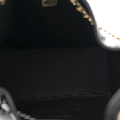 Chanel Shiny Crumpled Calfskin Quilted Small Chanel 25 Handbag Black 4 of 10