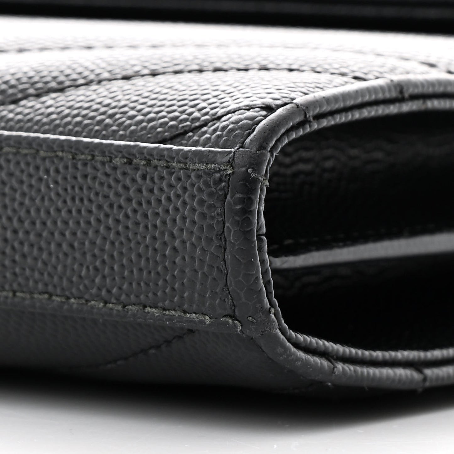 Grain De Poudre Matelasse Chevron Monogram Chain Wallet Black