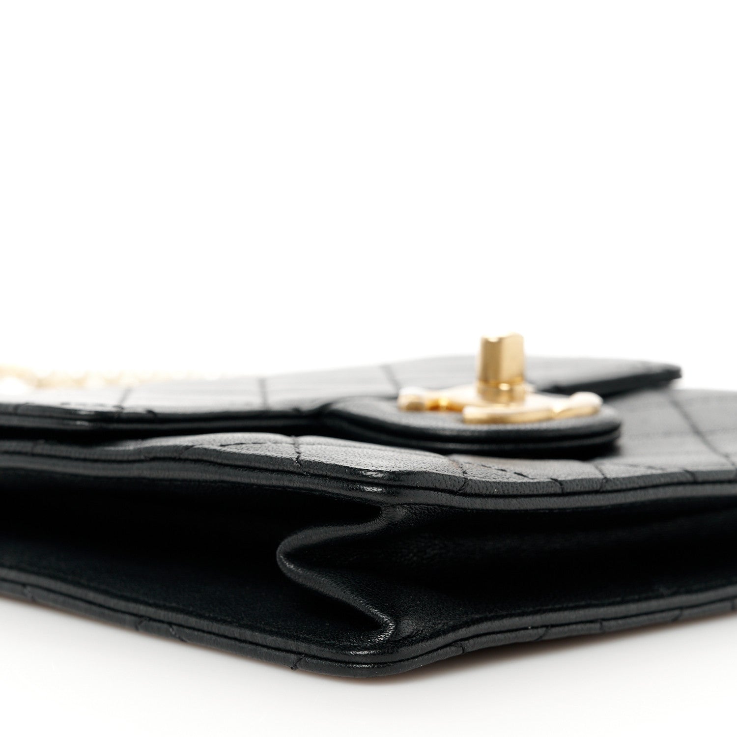 Chanel Goatskin Quilted Chic Pearls Flap Black 10 of 11