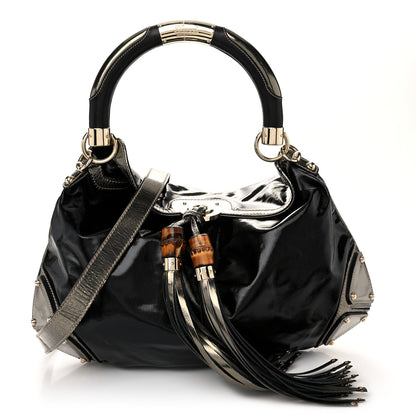 Gucci Coated Canvas Medium Indy Top Handle Hobo Black 1 of 12