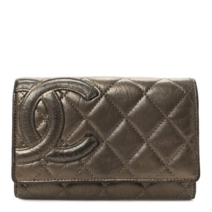 Chanel Distressed Calfskin Quilted Cambon Flap Wallet Bronze 1 of 9