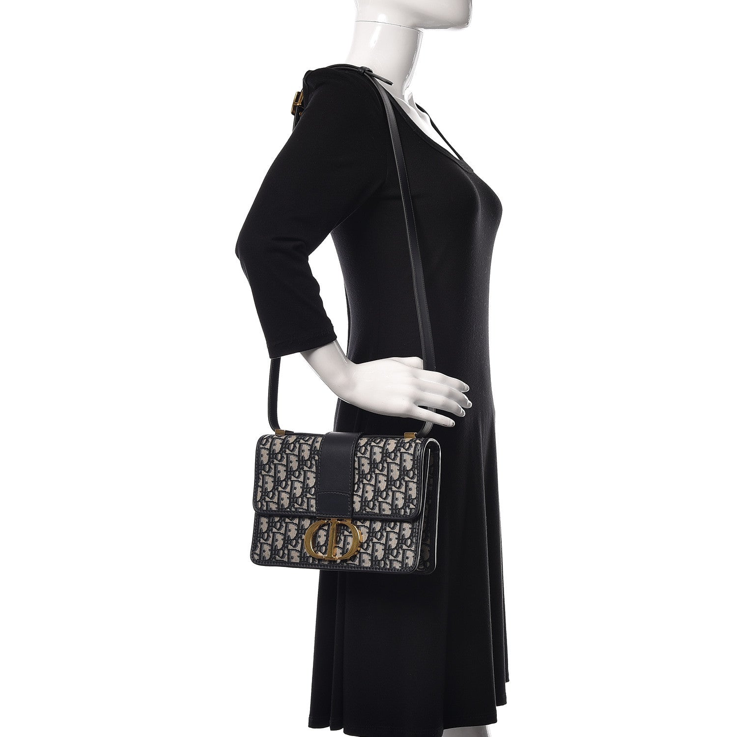 Christian Dior Oblique 30 Montaigne Flap Bag Blue 2 of 10