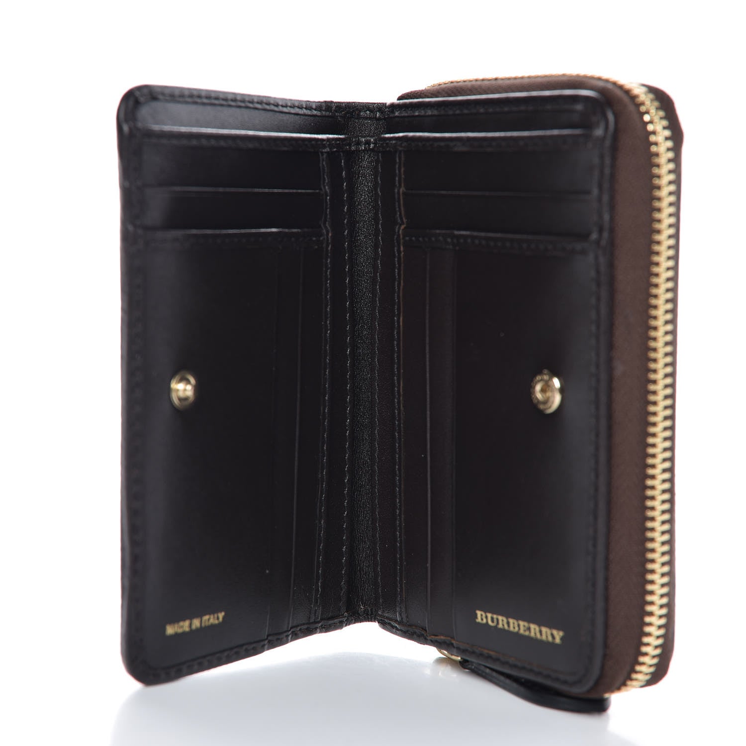 Burberry Haymarket Check Medium Burleigh Zip Wallet Chocolate 5 of 11