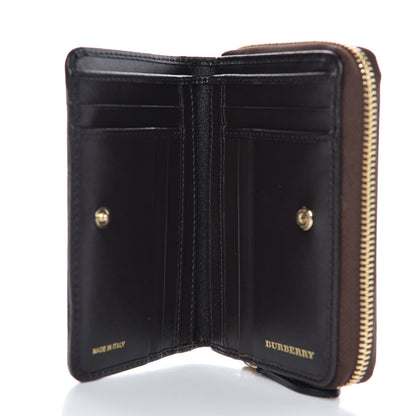 Burberry Haymarket Check Medium Burleigh Zip Wallet Chocolate 5 of 11