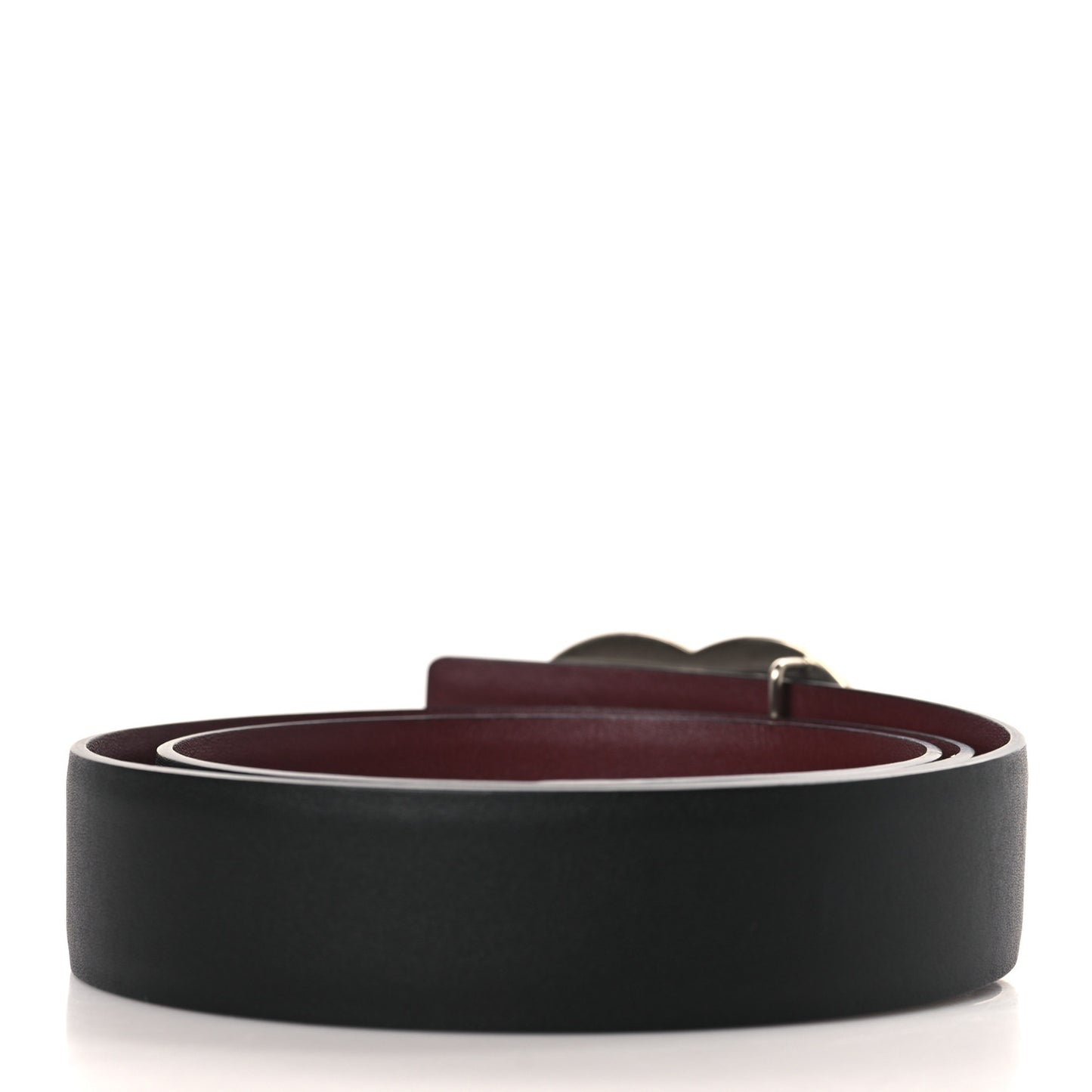 Calfskin CC Reversible Belt 75 30 Black Burgundy