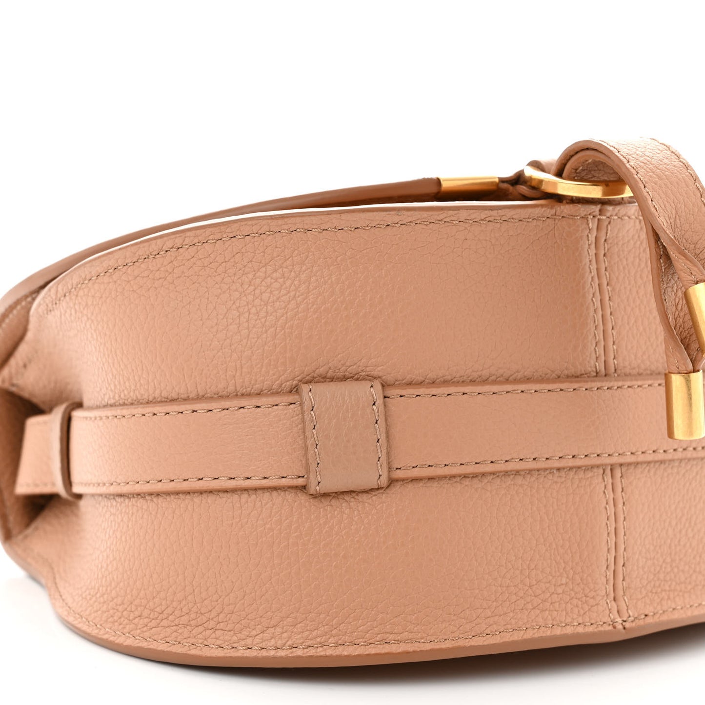 Grained Calfskin Small Marcie Saddle Bag Wood Rose