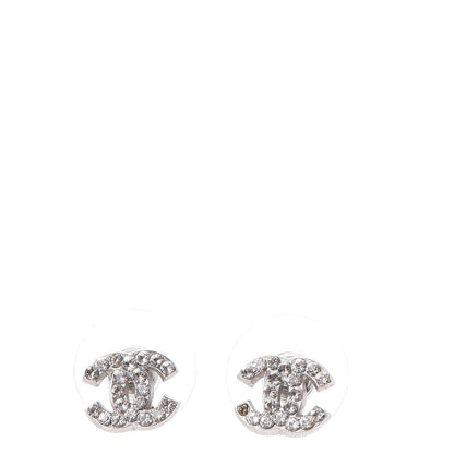 Chanel Crystal Mini Timeless CC Earrings Silver 1 of 7