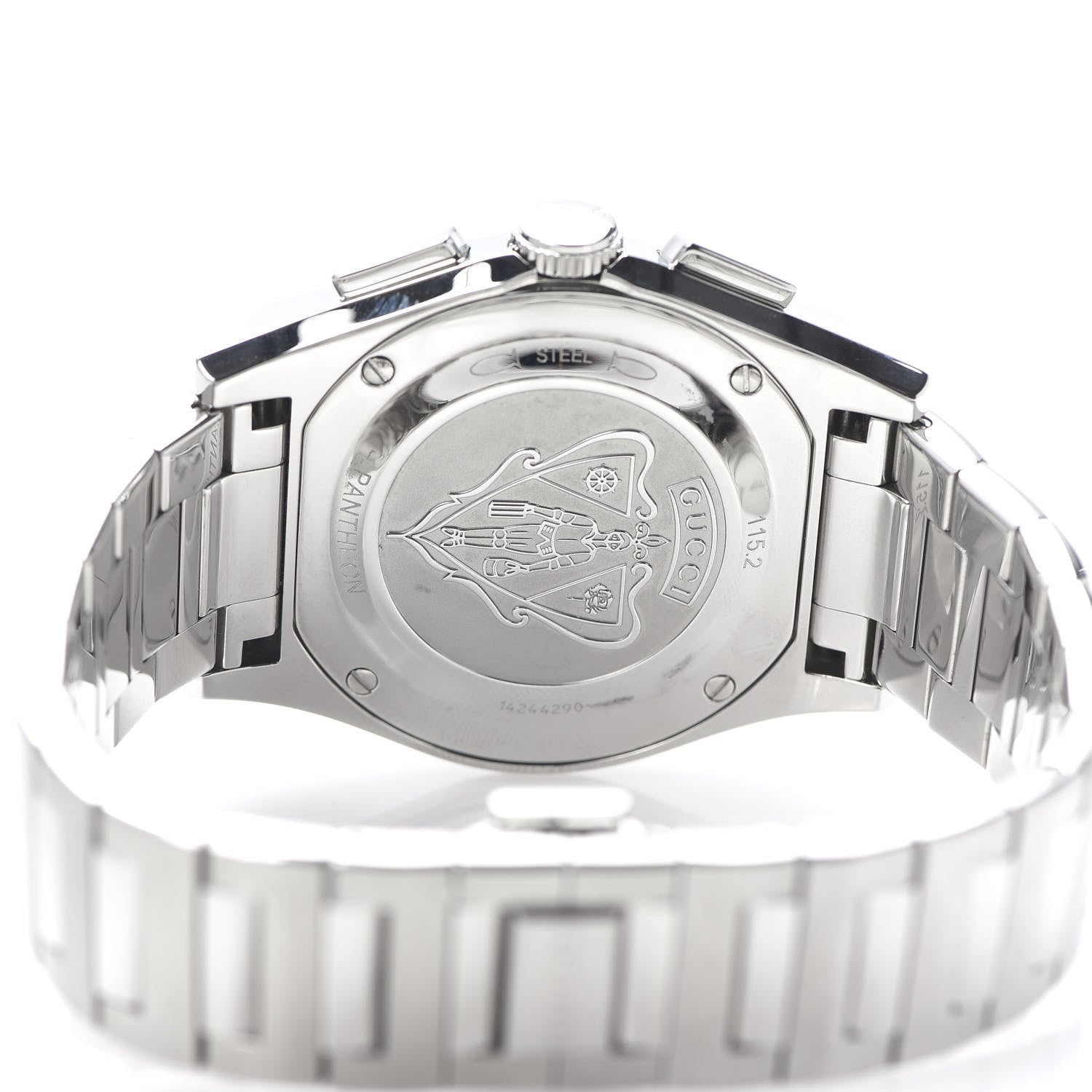 Gucci Stainless Steel 40mm Pantheon Chronograph Quartz Watch Black 5 of 7