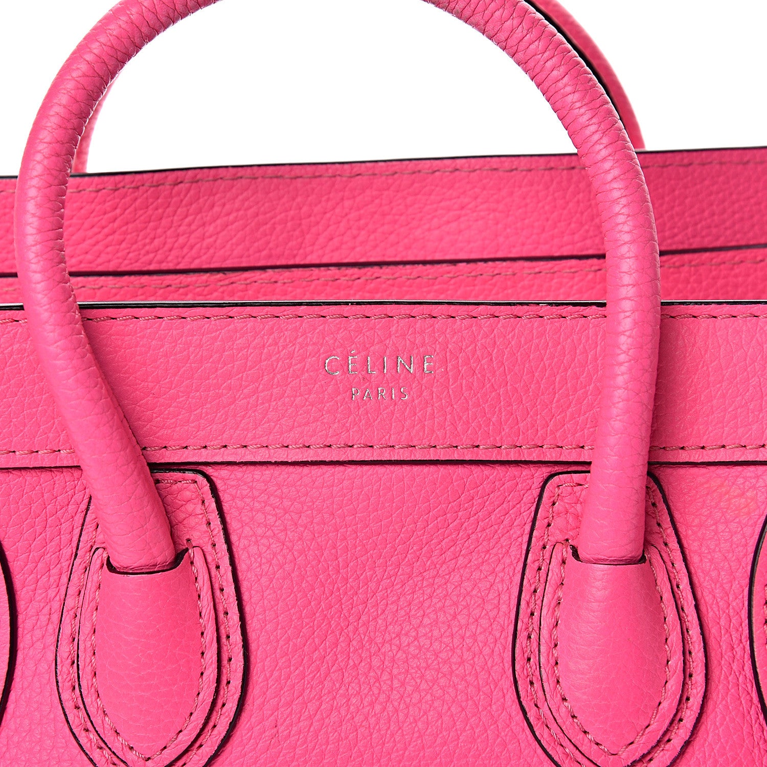 Celine Drummed Calfskin Nano Luggage Fluo Pink 14 of 14
