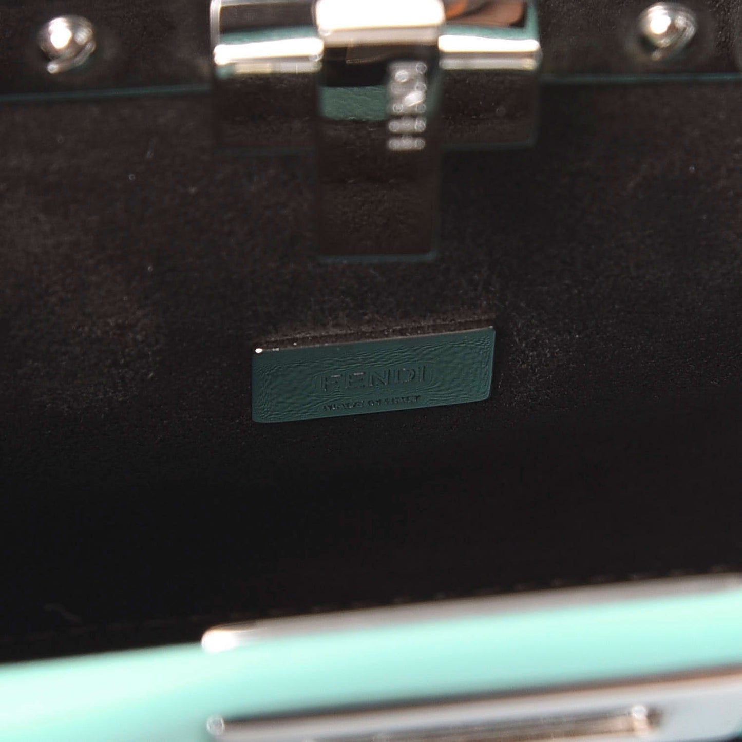 Shiny Nappa Micro Peekaboo Iconic Satchel Turchese Egiz
