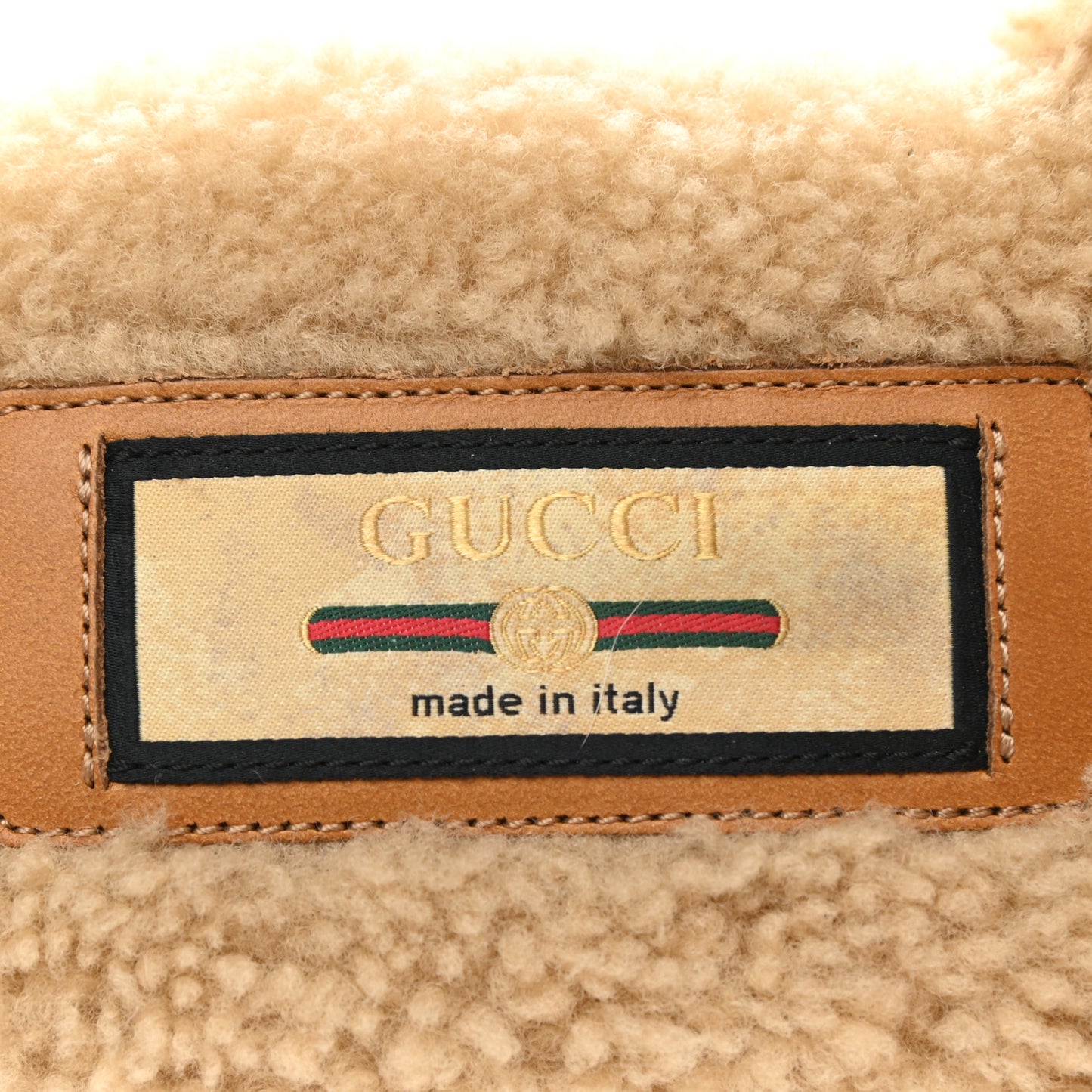 Shearling Interlocking G Womens Eileen Slippers 38.5 Butterscotch Cocoa