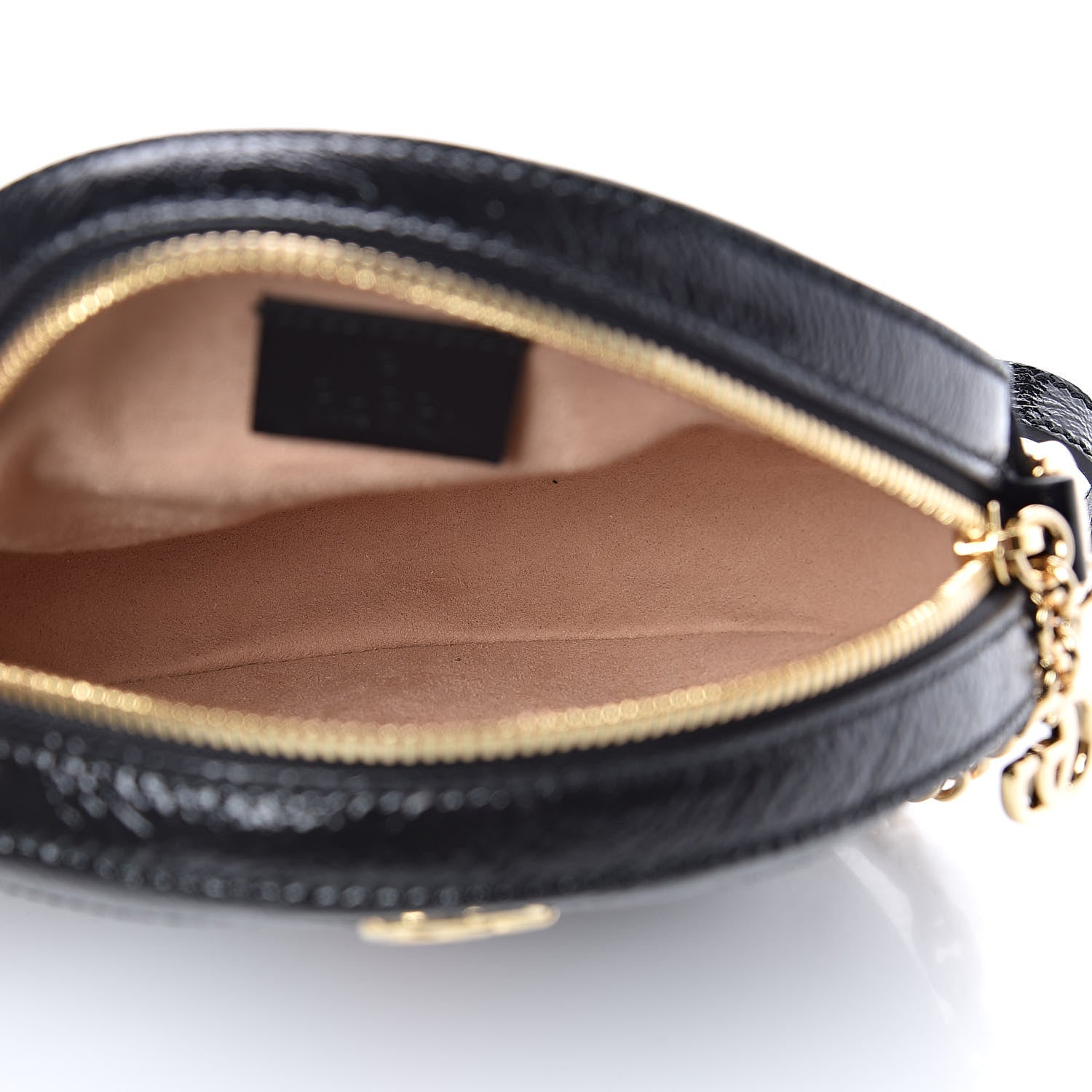 Gucci Suede Patent Web Mini Ophidia Round Shoulder Bag Black 5 of 10
