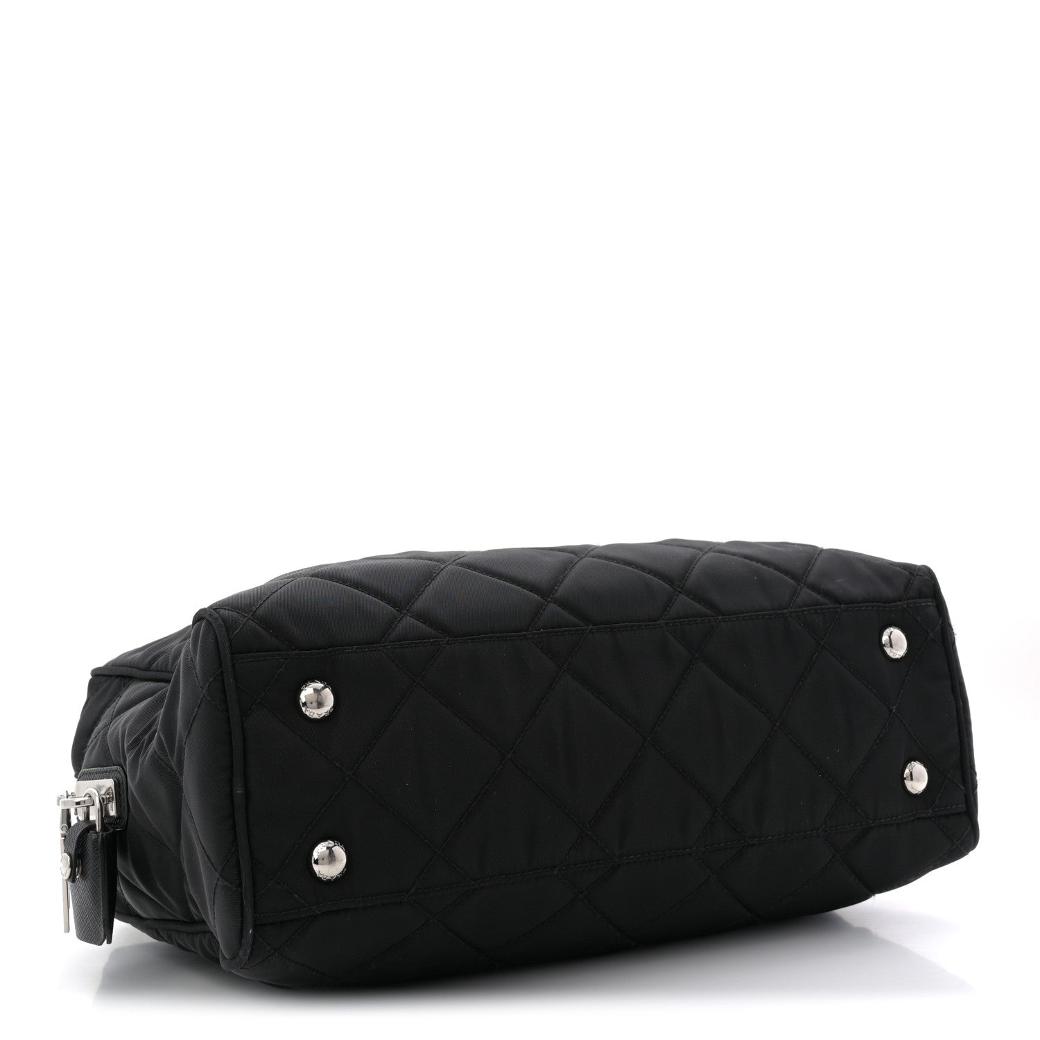 Prada Nylon Tessuto Impuntu Quilted Shoulder Bag Black 4 of 11