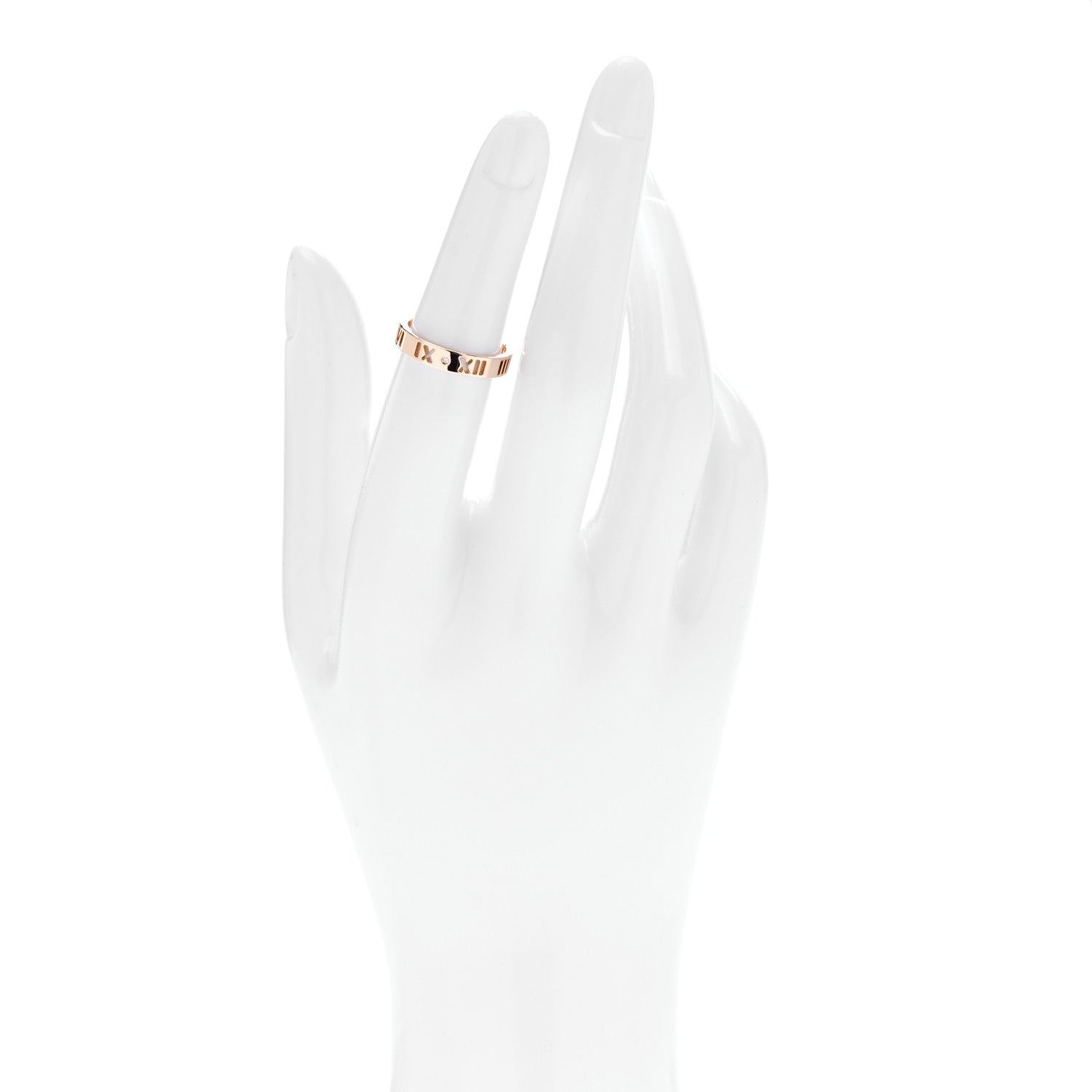 Tiffany 18K Rose Gold Diamond Atlas Pierced Ring 50 5.25 2 of 5