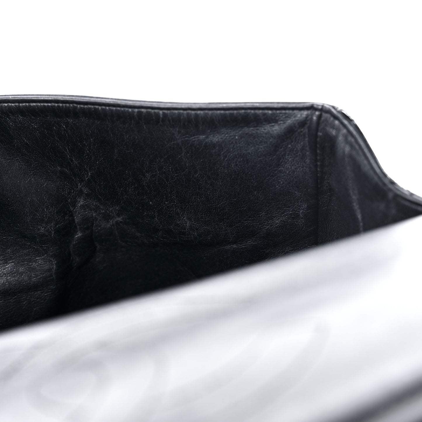 Patent Quilted Maxi Double Flap Black