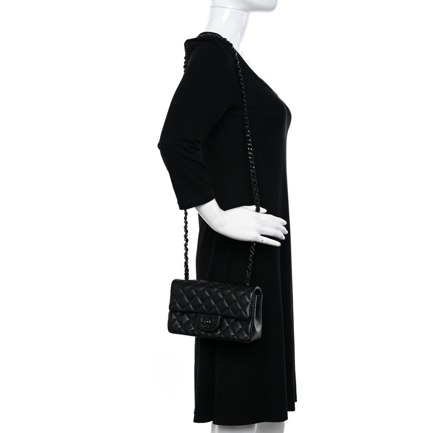 Chanel Lambskin Quilted Mini Rectangular Flap So Black 2 of 11