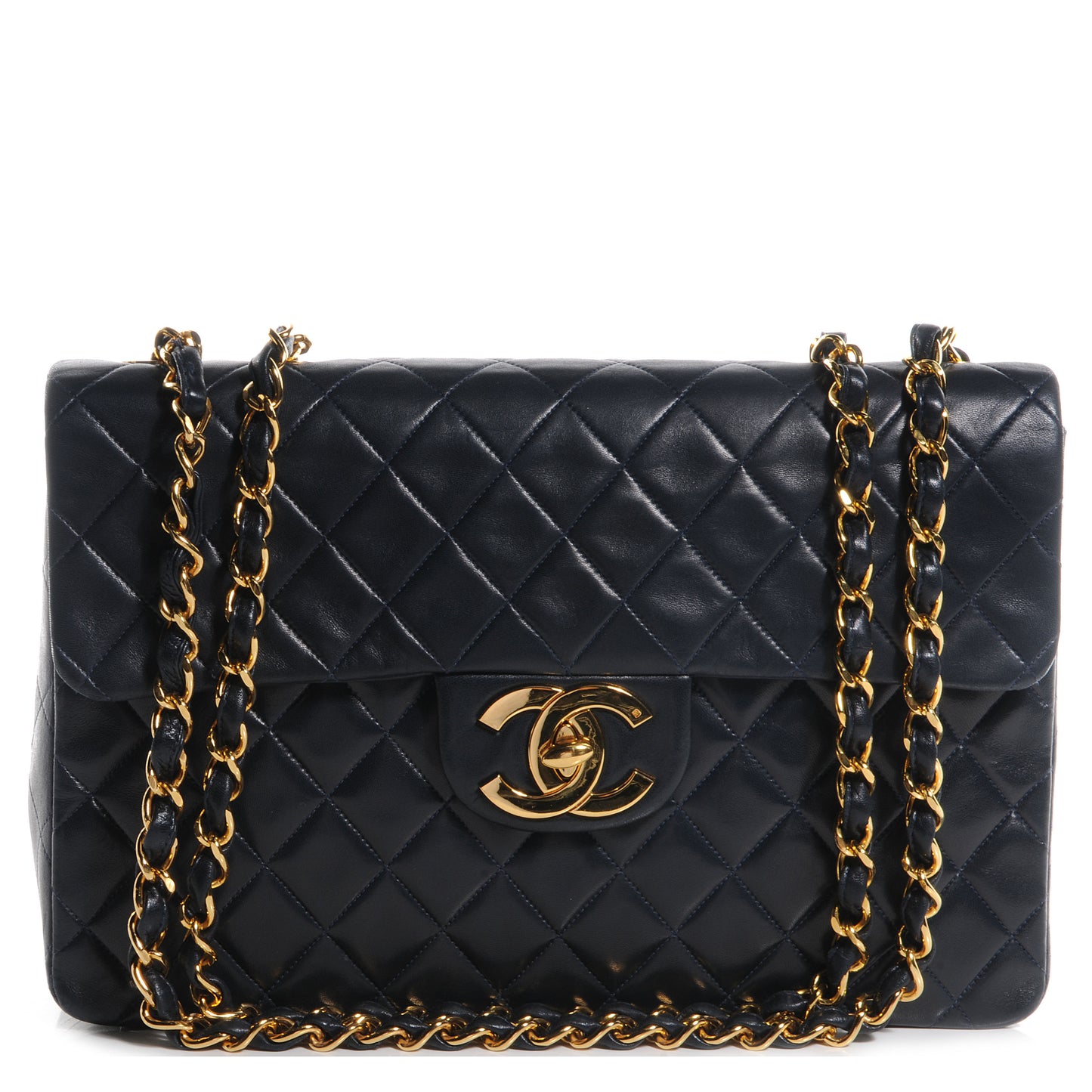 Lambskin XL Jumbo Flap Navy