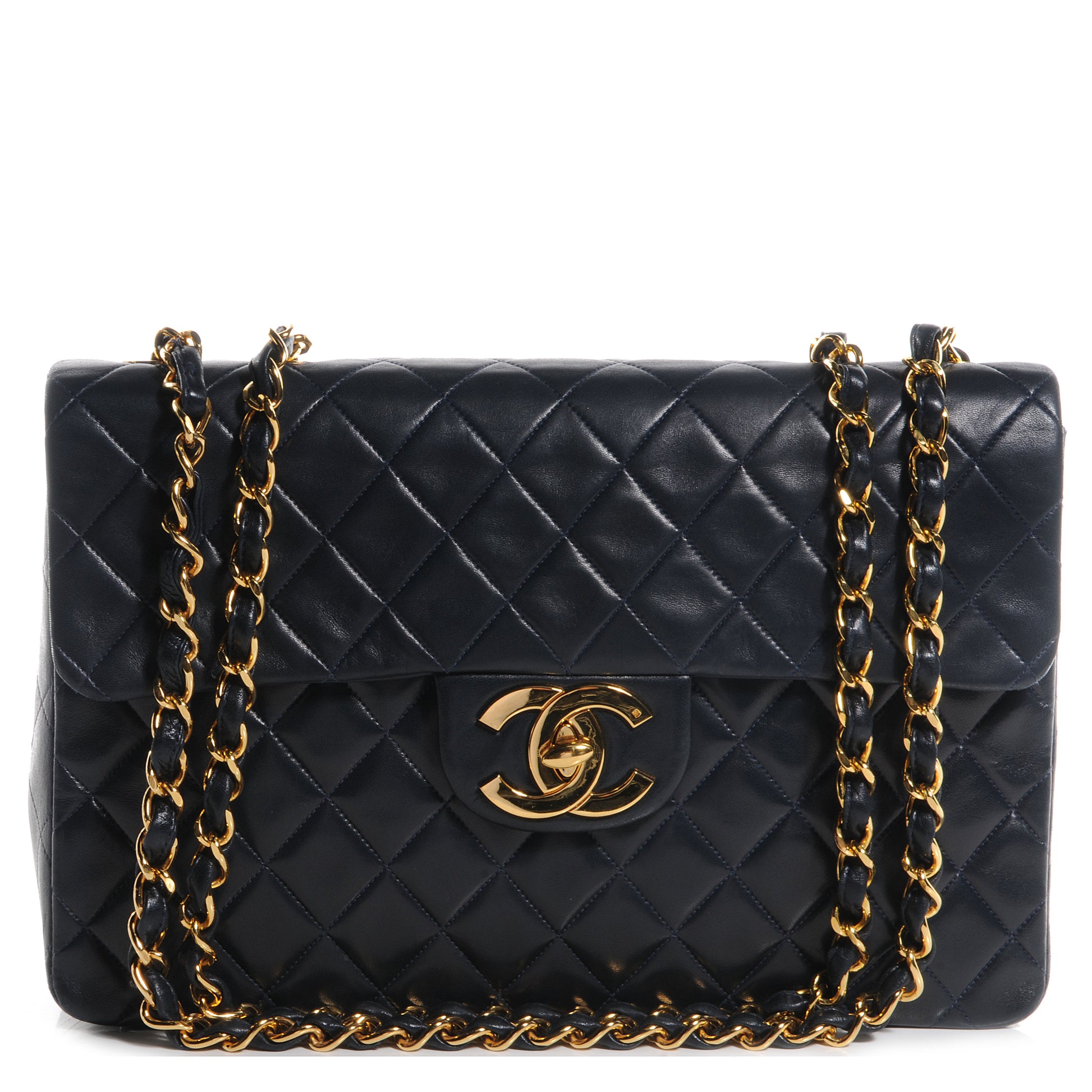 Chanel Lambskin XL Jumbo Flap Navy 1 of 8