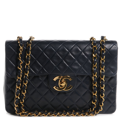 Chanel Lambskin XL Jumbo Flap Navy 1 of 8