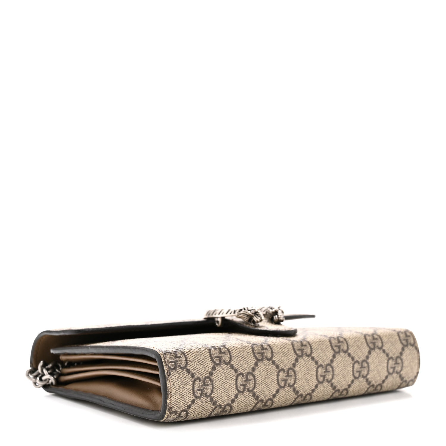 Gucci GG Supreme Monogram Mini Dionysus Chain Wallet Beige Taupe 4 of 14