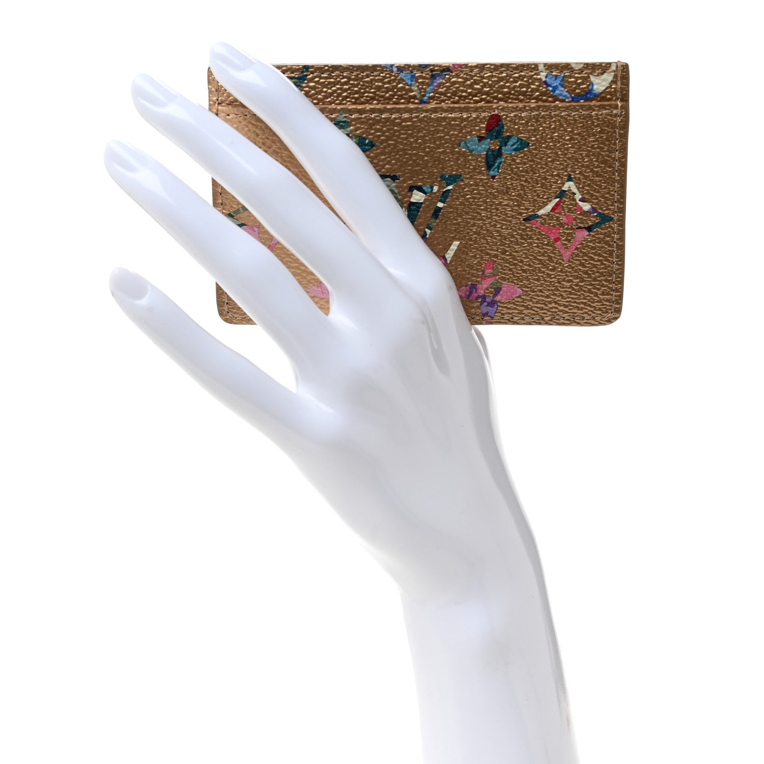 Louis Vuitton Metallic Monogram LV Garden Card Holder Gold 2 of 6
