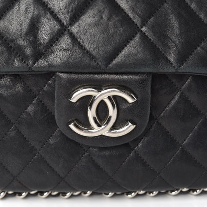 Chanel Washed Lambskin Quilted Maxi Chain Around Flap Black 14 of 14