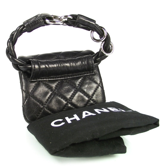 Quilted Leather 2.55 Ankle Wrist Bag Black