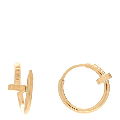 Cartier 18K Yellow Gold Mini Juste Un Clou Hoop Earrings 1 of 5