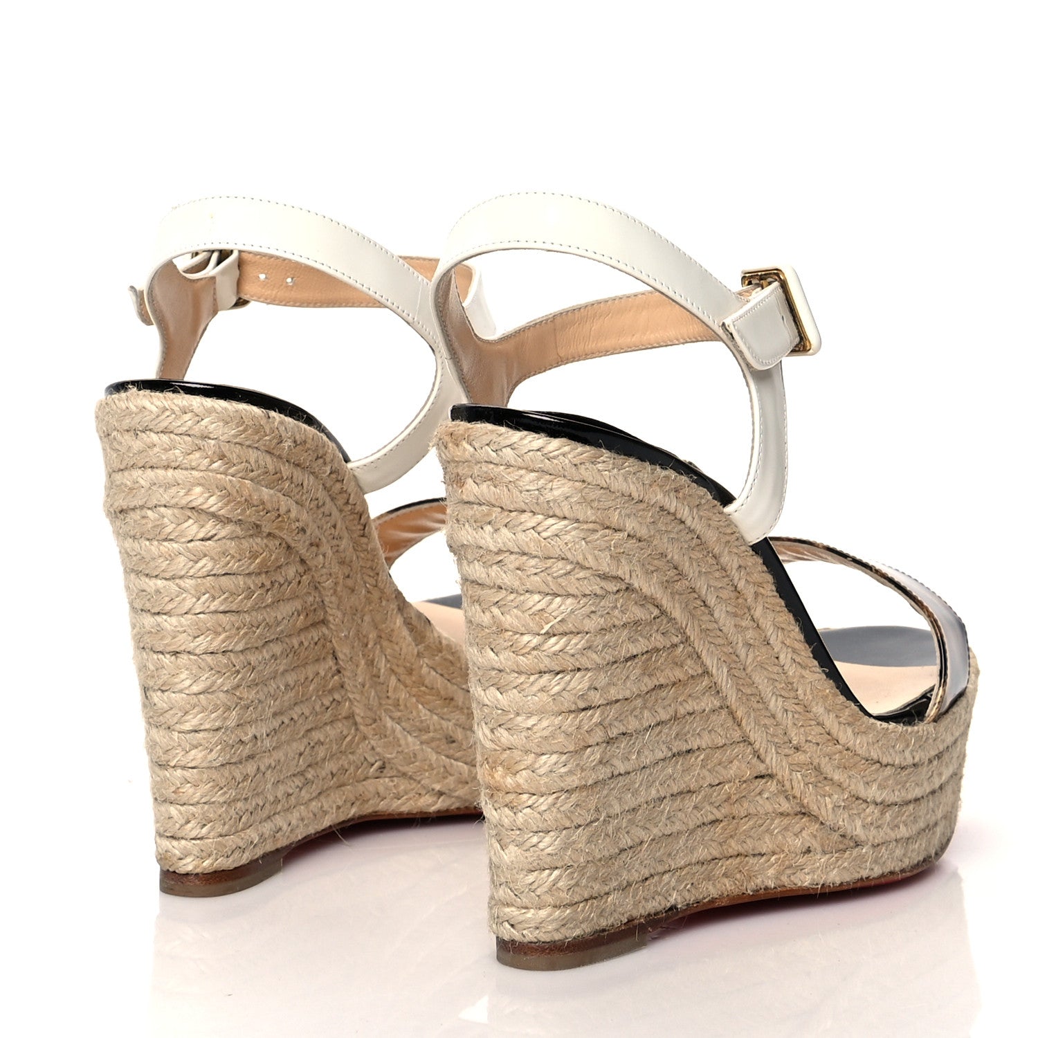 Christian Louboutin Patent Leopard Print Spachica 120 Wedge Sandals 38 Version Brown 4 of 8