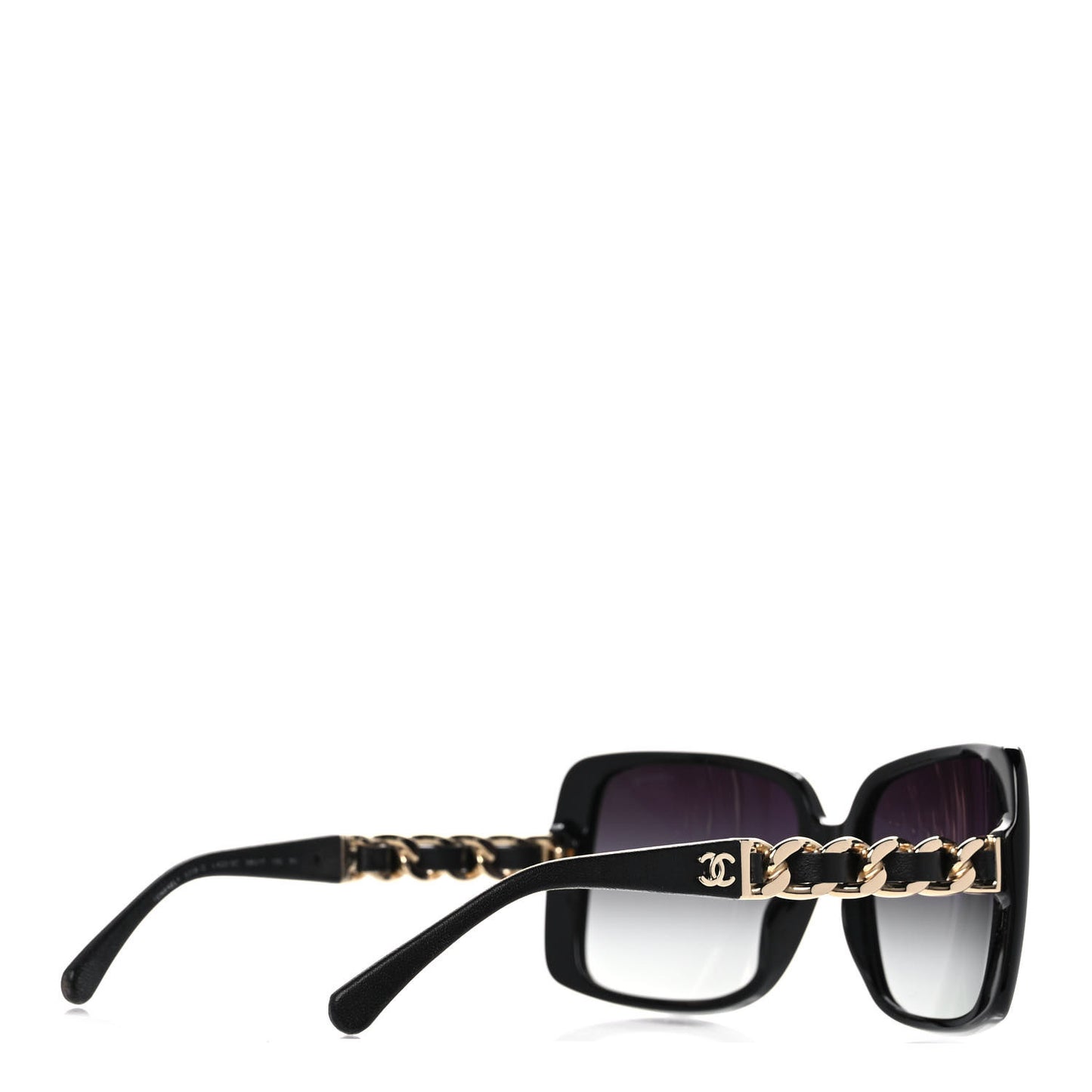 Acetate Chain Sunglasses 5208-Q Black