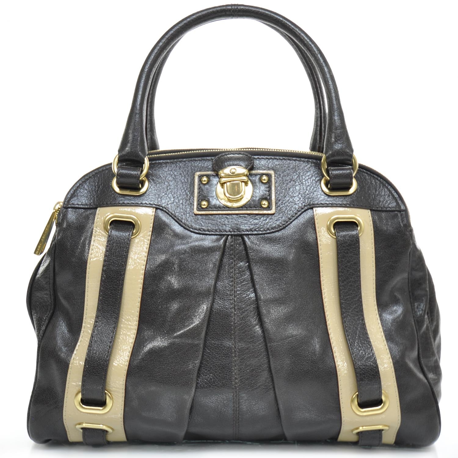 Marc Jacobs Leather Striping Hudson Tote Chili Dark Brown 1 of 11