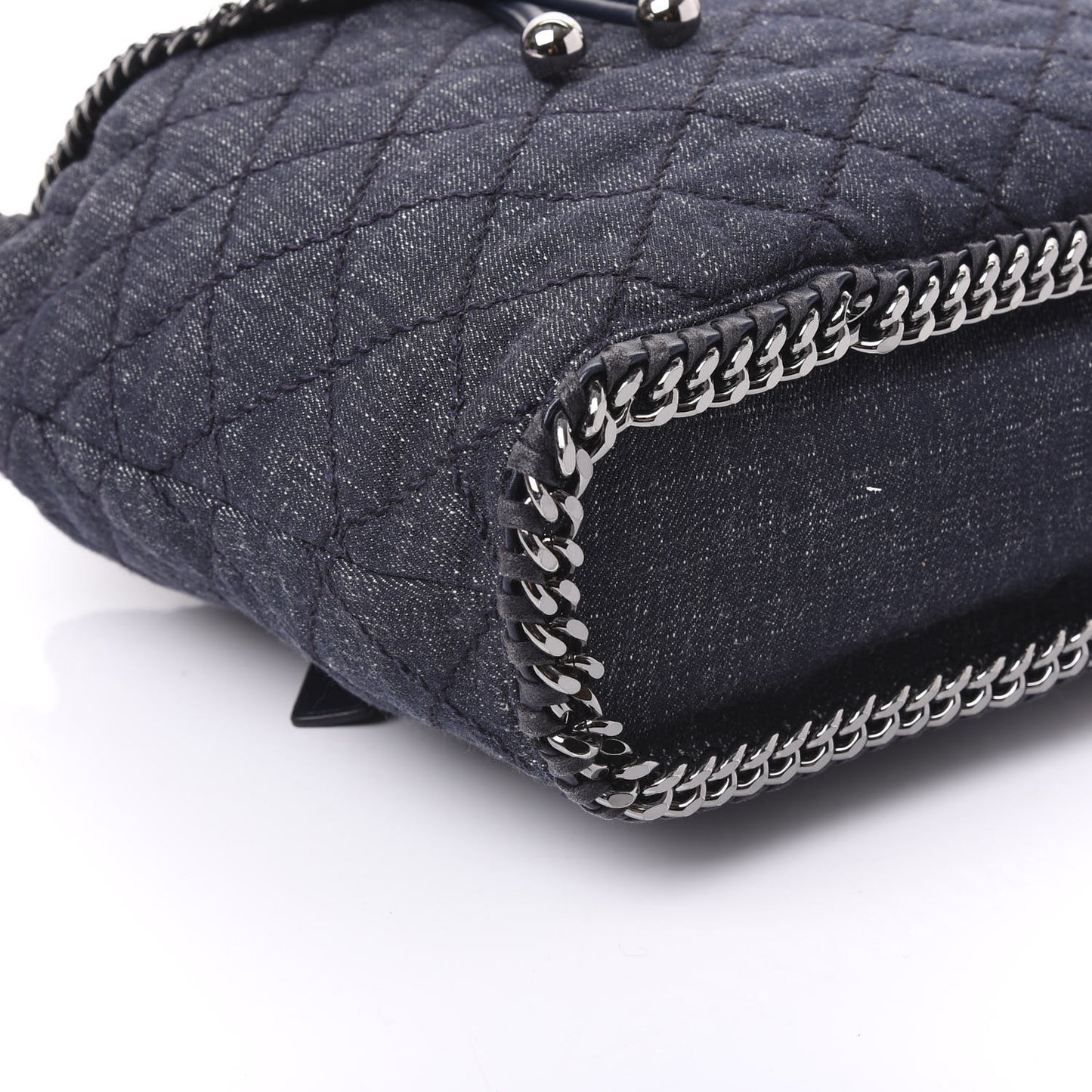 Denim Quilted Falabella Backpack Blue