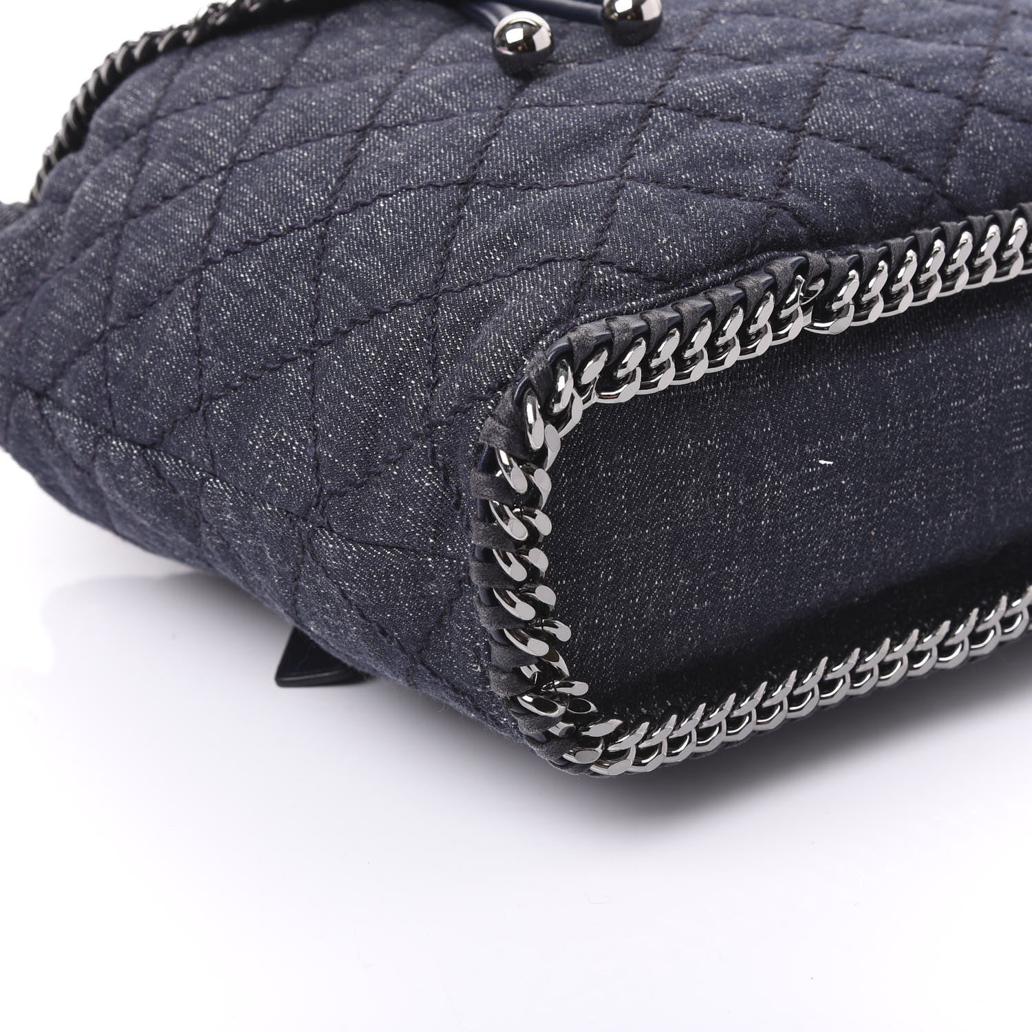 Stella McCartney Denim Quilted Falabella Backpack Blue 7 of 9