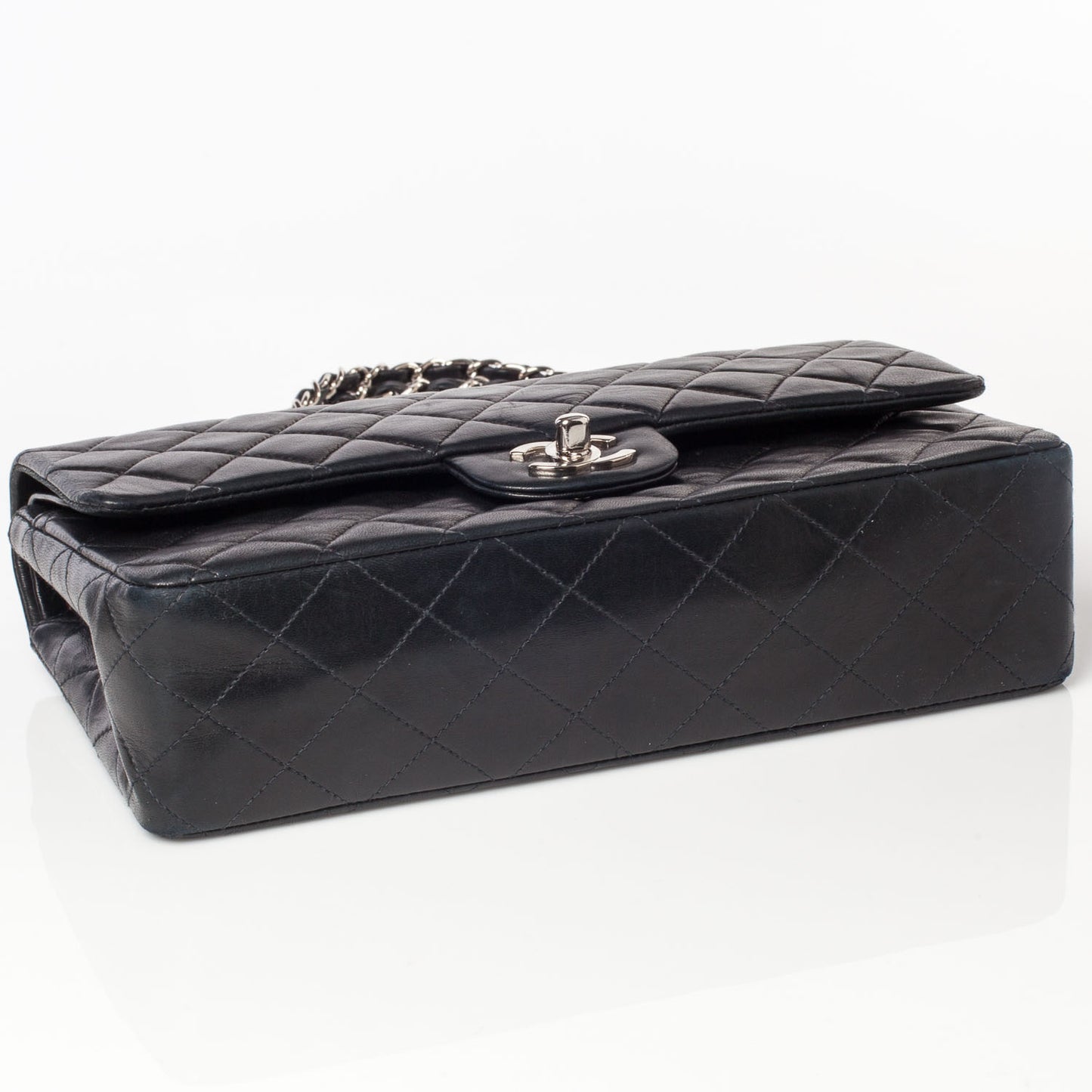 Lambskin Medium Double Flap Black