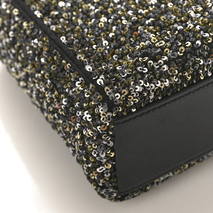 Christian Dior Satin Lambskin Sequin Embroidered Mini Lady Dior Black Multicolor 7 of 8