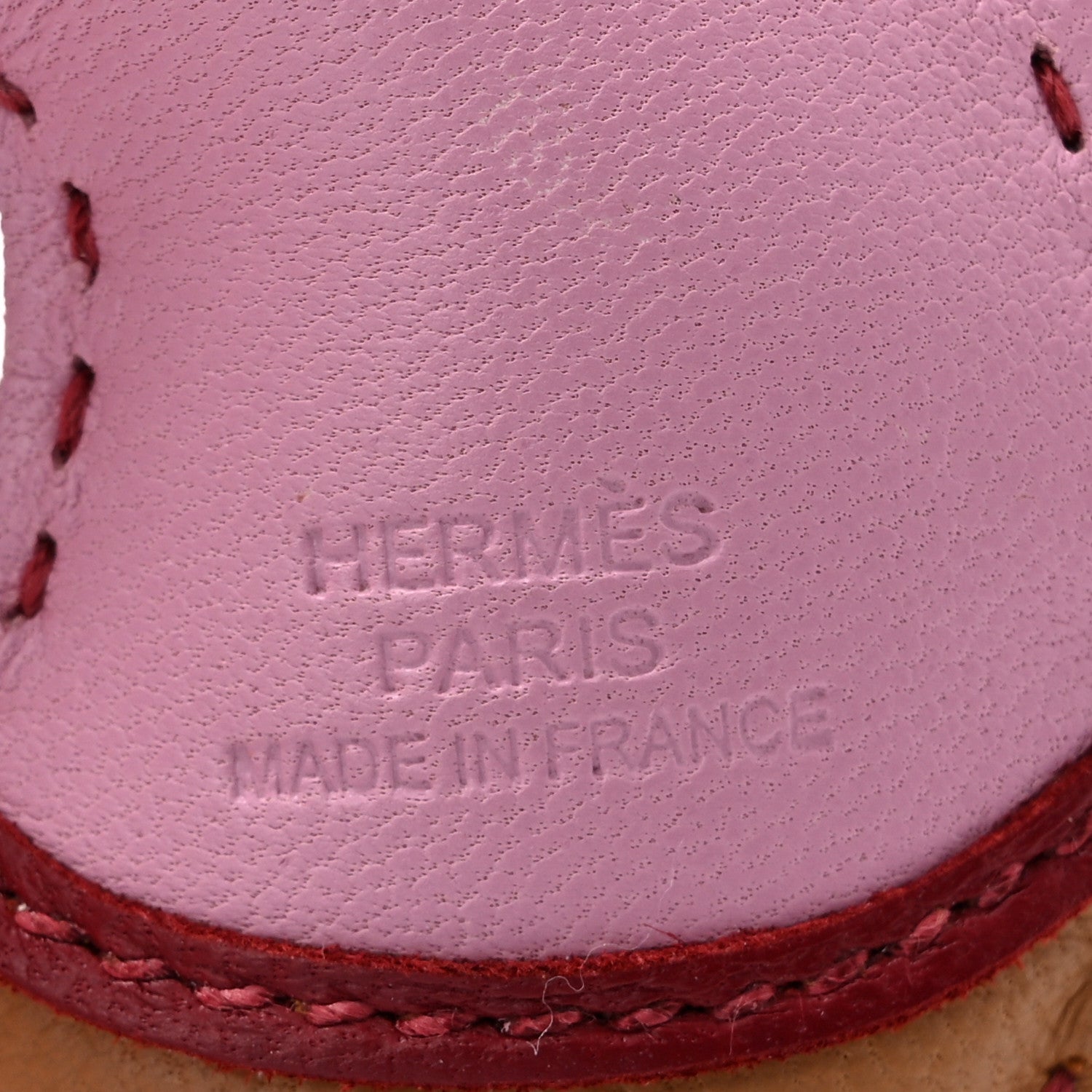 Hermes Milo Lambskin Geegee Camail Bag Charm Mauve Sylvestre Chai Lime Rouge Grenat 3 of 4