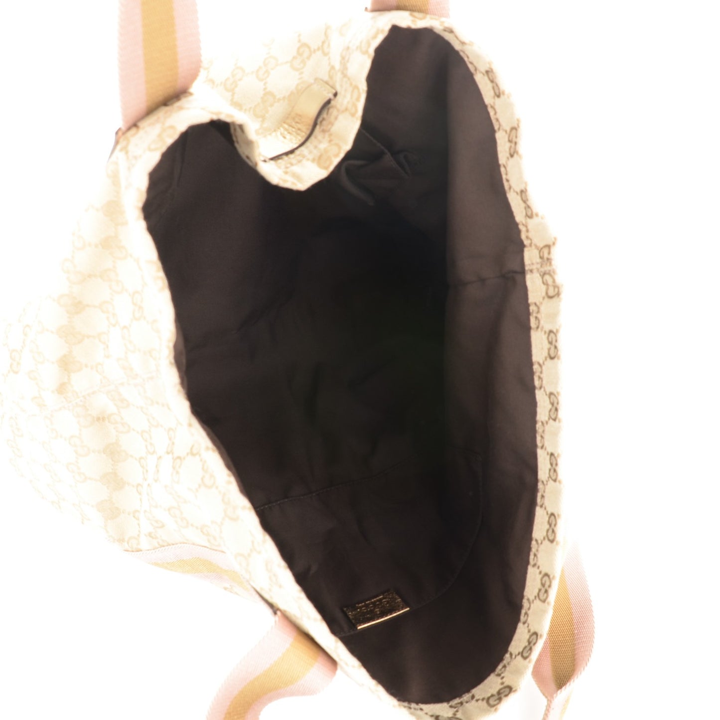 GG Monogram Medium Web Handle Vertical Tote Pink Gold