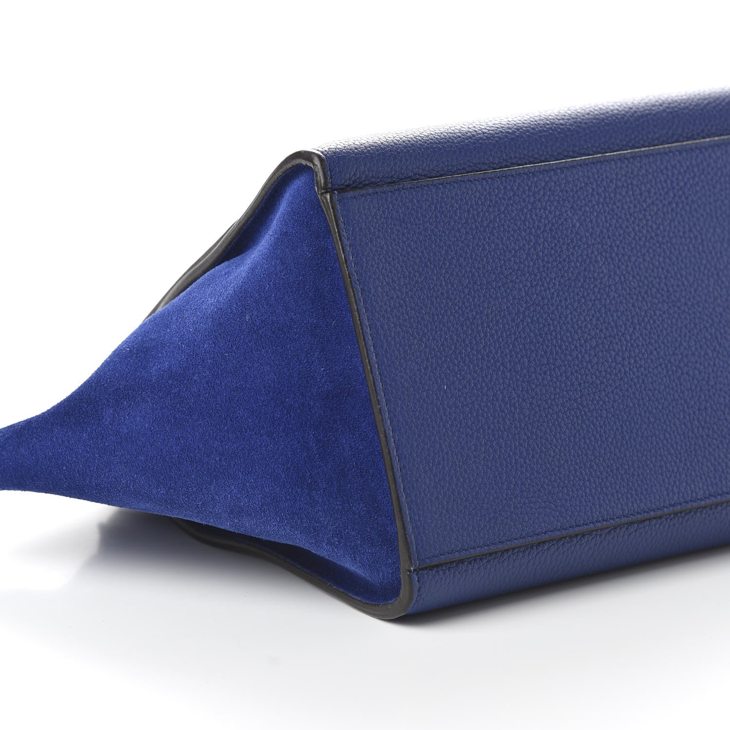 Celine Drummed Calfskin Suede Small Trapeze Indigo 6 of 11