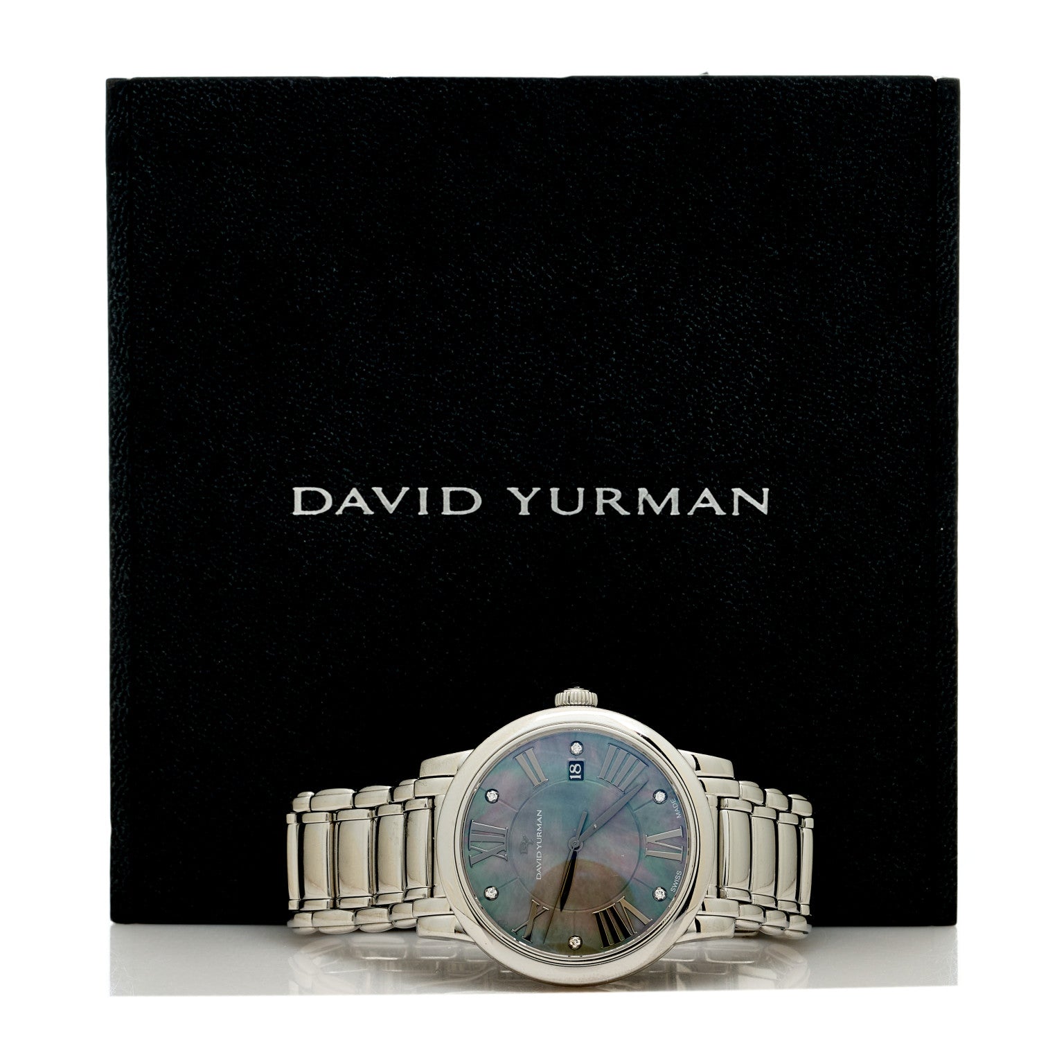 David Yurman Stainless Steel Diamond Mother of Pearl 38mm Classic Quartz Watch 5 of 5