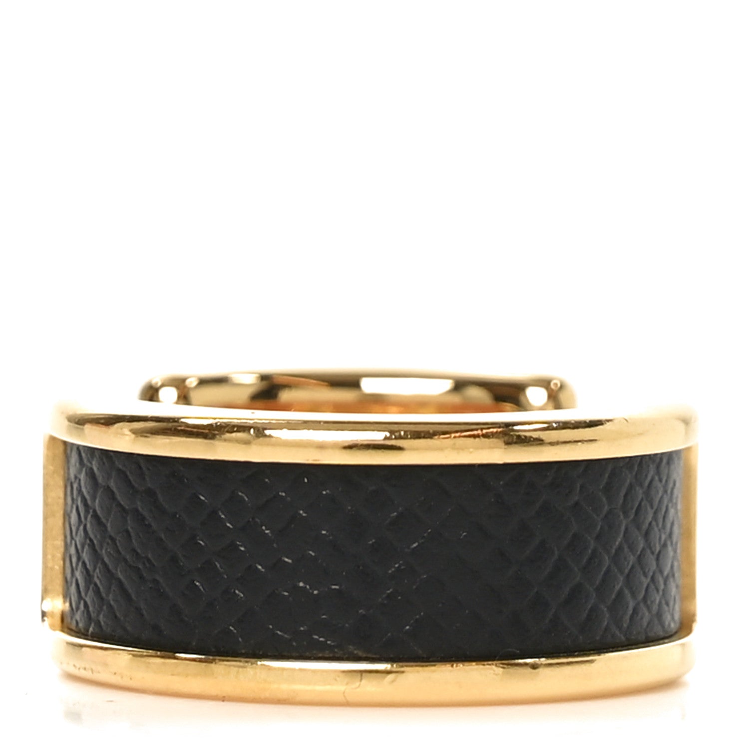 Hermes Madame Calfskin Olympe Ring XS 50 5.25 Black 3 of 4