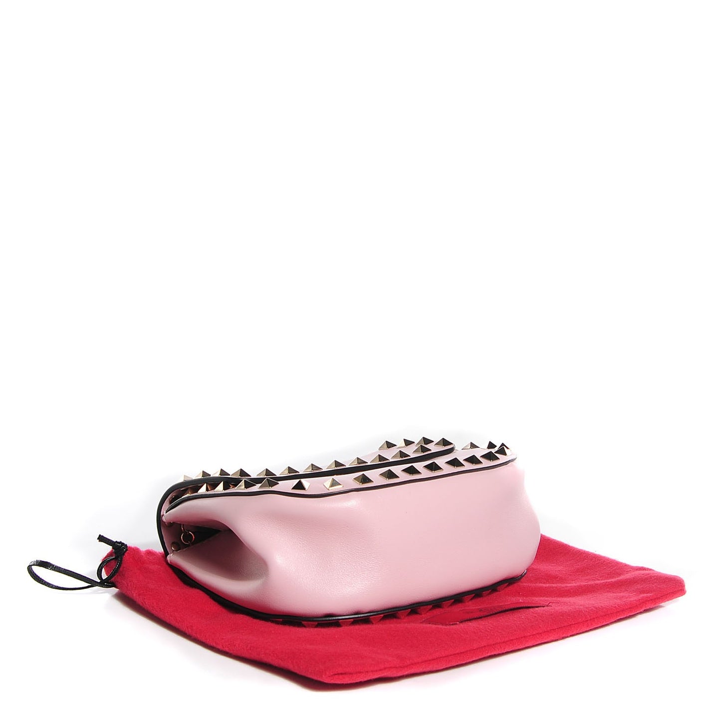 Vitello Mini Rockstud Crossbody Saddle Bag Water Rose