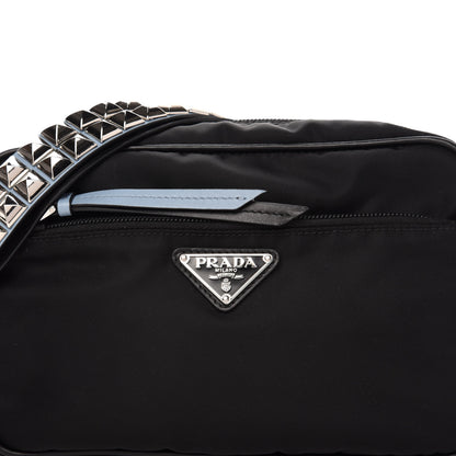 Prada Tessuto Nylon Studded New Vela Shoulder Bag Black Astrale 10 of 10