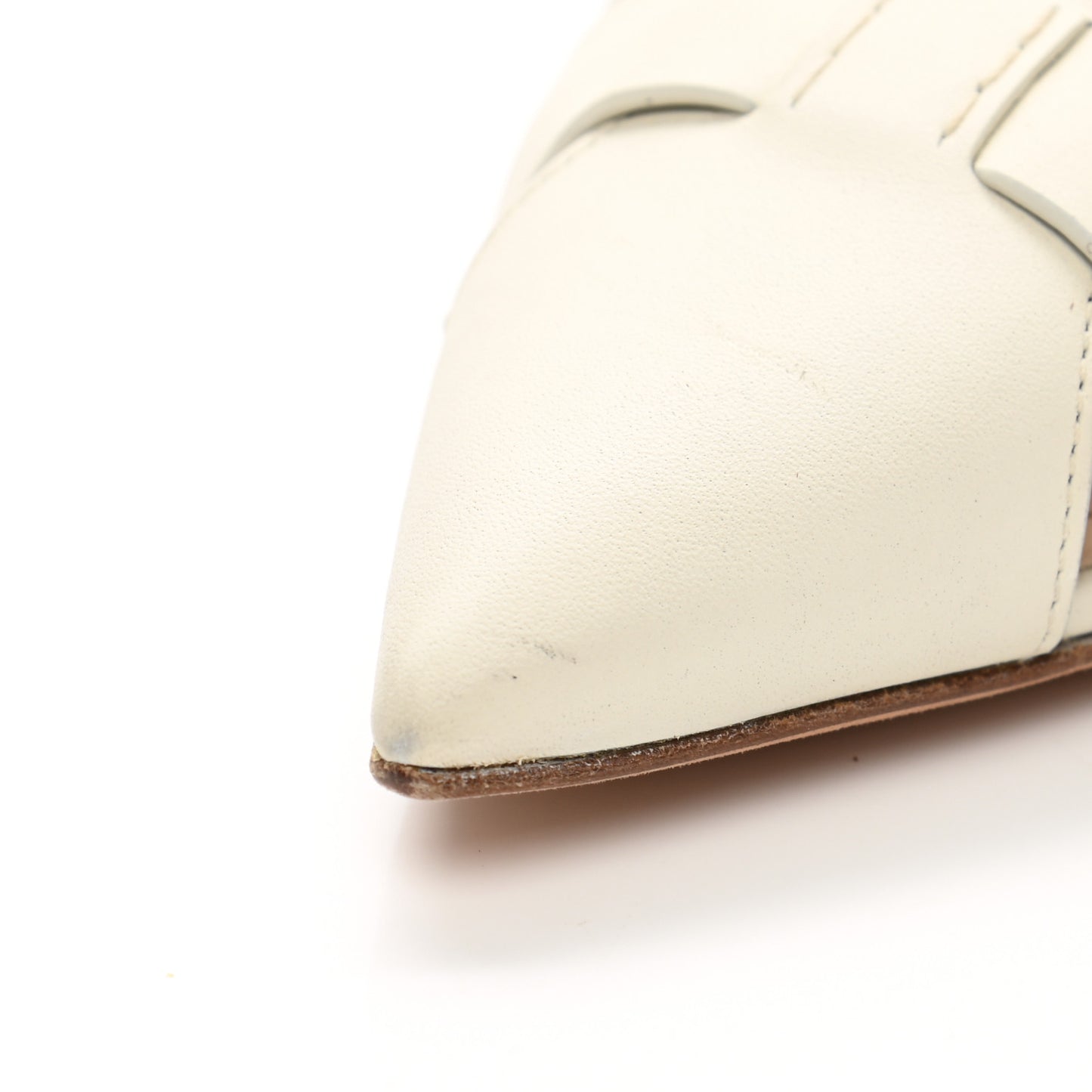 Calfskin Sauvage Ballerina Flat 38 Ivory