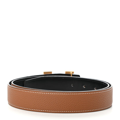 Hermes Box Togo 32mm H Belt 90 Black Gold 2 of 5